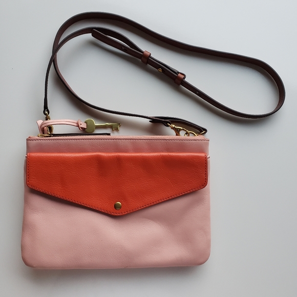 Stylish Pink and Orange Women's Crossbody Bag - Picture 1 of 9